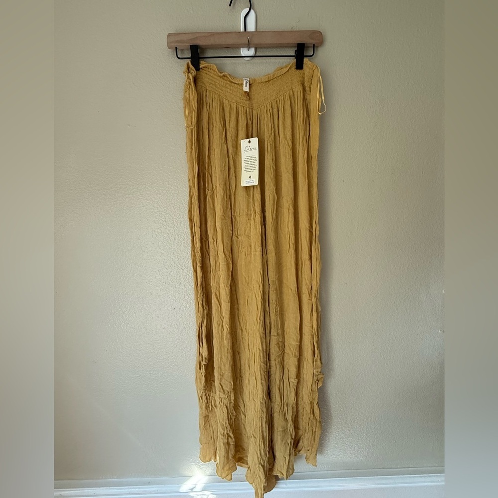 So Cute Elan Mustard Wide Leg Pants